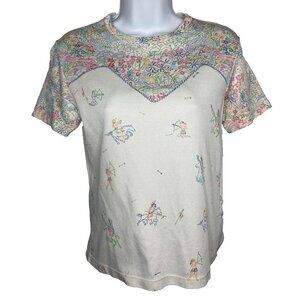 Vintage 70s Nik Nik Nylon T-shirt Size S White Native American Bow Arrow Horse